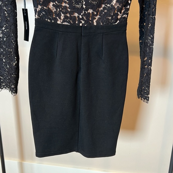 NWT Lulu's Women's Swooner or Later Lace Plunge Neck Mini Dress - Picture 12 of 14